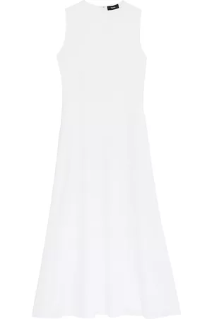 THEORY Women Midi Dresses - Women's Linen-Blend Sleeveless Midi-Dress - White - Size 00 - White - Size 00