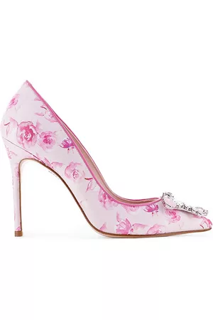 SOPHIA WEBSTER Women High Heels - Women's x LoveShackFancy Margaux Floral Satin Pumps - Pink - Size 6 - Pink - Size 6