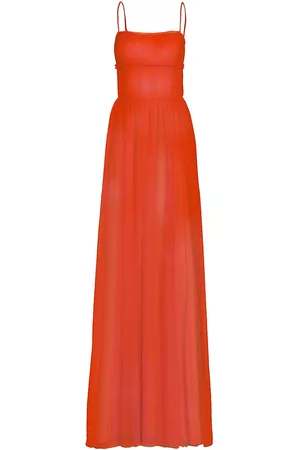 Vera Wang Bride Women Evening Dresses - Women's Manuella Tulle Cape Back Gown - Tangerine - Size 4 - Tangerine - Size 4