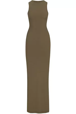 SKIMS Women Sleeveless Dresses - Women's Soft Lounge Sleeveless Long Dress - Army - Size XXL - Army - Size XXL