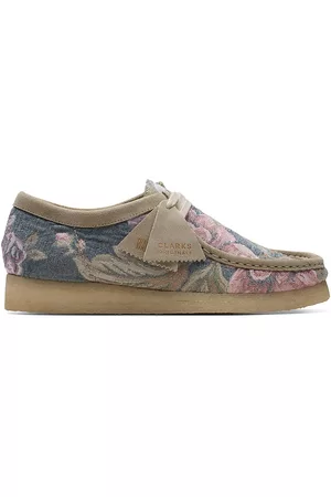Clarks Men Floral shoes - Men's Originals Wallabee Floral Lace-Up Shoes - Grey Floral - Size 8 - Grey Floral - Size 8