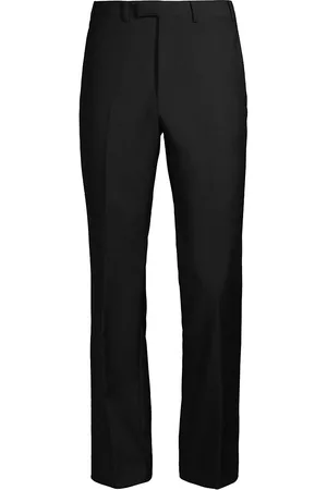 BLK DNM Men Wide Leg Pants - Men's Mohair Flare Trousers - Black - Size 36 - Black - Size 36