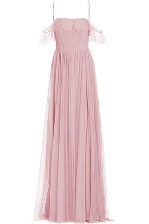 Vera Wang Bride Women Evening Dresses - Women's Miriam Pleated Tulle Gown - Pale Pink - Size 8 - Pale Pink - Size 8