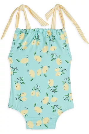 Bella Bliss Girls Swimsuits - Little Girl's & Girl's Sharon Lemon Print One-Piece Swimsuit - Teal Lemons - Size 2 - Teal Lemons - Size 2