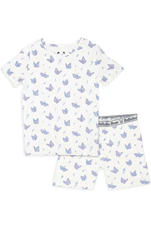 BELLABU BEAR Girls Pajamas - Baby Girl's, Little Girl's & Girl's 2-Piece Butterfly Print Pajama Shorts Set - Butterfly - Size 7 - Butterfly - Size 7
