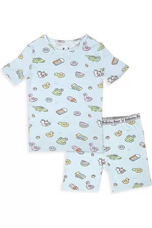 BELLABU BEAR Pajamas - Baby's, Little Kid's & Kid's Pool Floats Print Pajama Shorts Set - Light Blue - Size 5 - Light Blue - Size 5