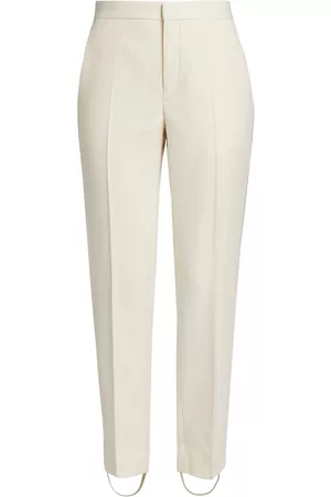 WARDROBE.NYC Women Suit Pants - Women's Wool Tuxedo Trousers - Off White - Size XS - Off White - Size XS