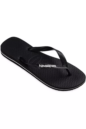 Havaianas Flip Flops - Men's Kid's Top Logo Filete Flip-Flops - Black - Size 9 (Toddler) - Black - Size 9 (Toddler)