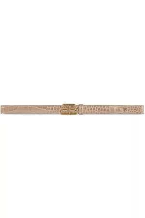 Balenciaga Women Belts - Women's Bb Thin Belt - Beige - Size 30 - Beige - Size 30