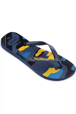 Havaianas Boys Flip Flops - Men's Kid's Top Camo Flip-Flops - Indigo Blue - Size 11(Child) - Indigo Blue - Size 11(Child)