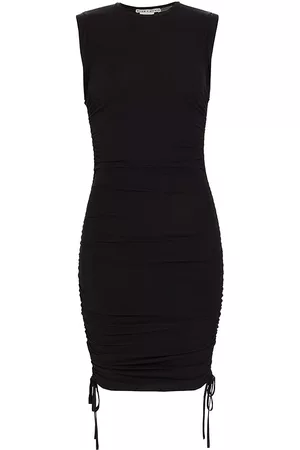 ALICE+OLIVIA Women Mini Dresses - Women's Saretta Ruched Drawstring Minidress - Black - Size 0 - Black - Size 0