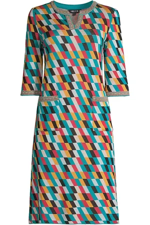 Misook Women Printed Dresses - Women's Geometric-Print Shift Dress - Size XS - Size XS