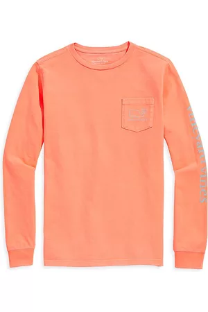 Vineyard Vines Boys Long Sleeved T-Shirts - Little Boy's & Boy's Logo Long-Sleeve T-Shirt - Neon Sunset - Size 14 - Neon Sunset - Size 14