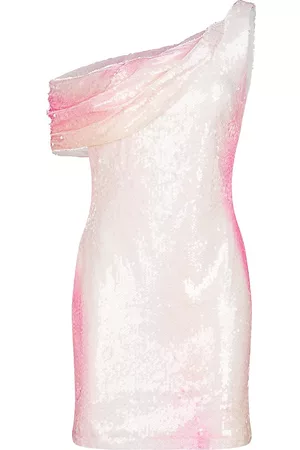 Halston Heritage Women Sequin Mini Dresses - Women's Lydia Sequin Minidress - Abstract Sorbet - Size 6 - Abstract Sorbet - Size 6