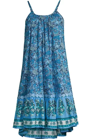 Ro's Garden Women Casual Dresses - Women's Delta Oversized Floral Dress - Blue Multi - Size XS - Blue Multi - Size XS