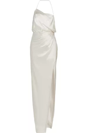 The Sei Women Halter Neck Dresses - Women's Halter Cowlneck Silk Gown - Frost - Size 0 - Frost - Size 0