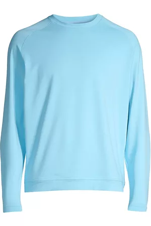 Peter Millar Men Sports T-Shirts - Men's Crown Sport Cradle Performance Crewneck T-Shirt - Seaport Blue - Size Small - Seaport Blue - Size Small