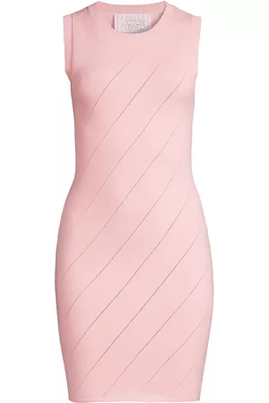 Victor Glemaud Women Knitted Dresses - Women's Knit Pointelle Minidress - Pink Pearl - Size XS - Pink Pearl - Size XS
