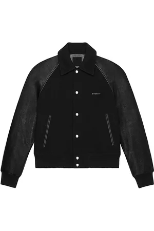 Givenchy Men Leather Jackets - Men's Varsity Jacket In Wool And Leather - Black - Size 36 - Black - Size 36