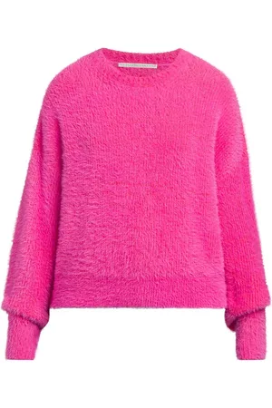 Stella McCartney Women Blouses - Women's Fluffy Crewneck Sweater - Fuchsia - Size Large - Fuchsia - Size Large