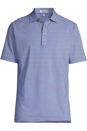 Peter Millar Men Polo T-Shirts - Men's Crown Sport Bishop Polo Shirt - Starboard Blue - Size XXL - Starboard Blue - Size XXL
