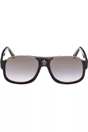Moncler Men Sunglasses - Men's 18MM Half Frame Tortoise Shell Sunglasses - Tortoise - Tortoise