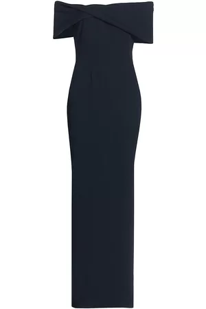Catherine Regehr Women Strapless Dresses - Women's Twisted Off-The-Shoulder Gown - Navy - Size 12 - Navy - Size 12