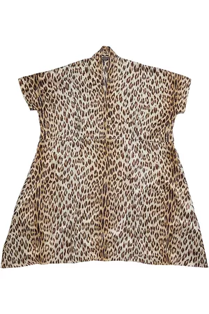 Balenciaga Women Casual Dresses - Women's Leopard Oversized Dress - Beige - Size Small - Beige - Size Small