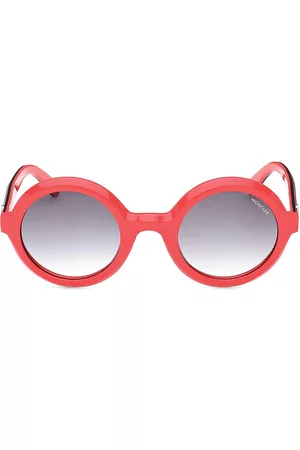Moncler Women Round Sunglasses - Women's -Orbit 50MM Round Sunglasses - Red Gunmetal - Red Gunmetal