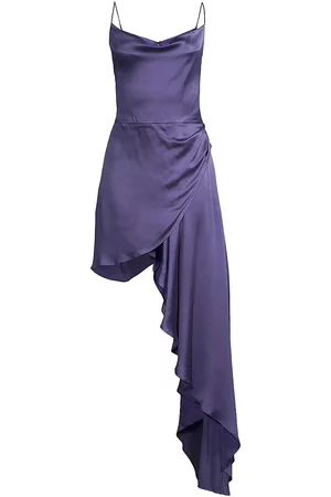 ELLIATT Women Asymmetrical Dresses - Women's Gloria Asymmetric Silk Minidress - Grape Purple - Size XS - Grape Purple - Size XS