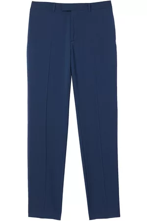 Sandro Men Stretch Pants - Men's Stretch Wool Suit Trousers - Blue - Size 38 - Blue - Size 38