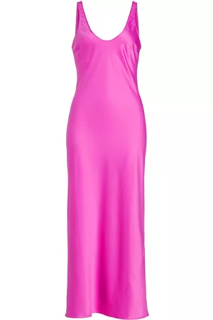 L'Agence Women Midi Dresses - Women's Akiya Sleeveless Satin Midi-Dress - Bright Violet - Size XXS - Bright Violet - Size XXS