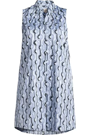 NIC+ZOE Women Midi Dresses - Women's Painted Clouds Knee-Length Dress - Blue Multi - Size 18 - Blue Multi - Size 18