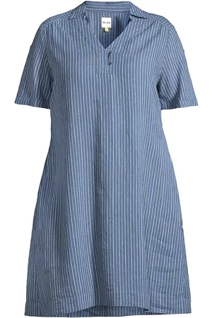 NIC+ZOE Women Graduation Dresses - Women's Central Park Striped Dress - Blue Multi - Size 14 - Blue Multi - Size 14