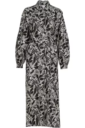 Max Mara Women Casual Dresses - Women's Rimmel Brocade Shirtdress - White Black - Size 0 - White Black - Size 0