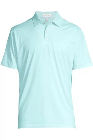 Peter Millar Men Polo T-Shirts - Men's Crown Sport Dazed & Transfused Performance Jersey Polo Shirt - Celeste - Size XXL - Celeste - Size XXL
