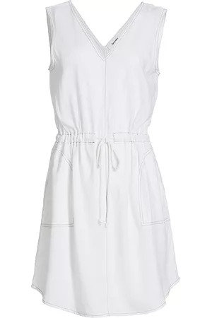 Splendid Women Sleeveless Dresses - Women's Luella Sleeveless Drawstring Dress - White - Size Large - White - Size Large