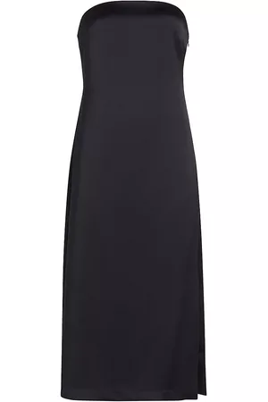 Ramy Brook Women Strapless Dresses - Women's Lisa Satin Strapless Midi-Dress - Black - Size 0 - Black - Size 0