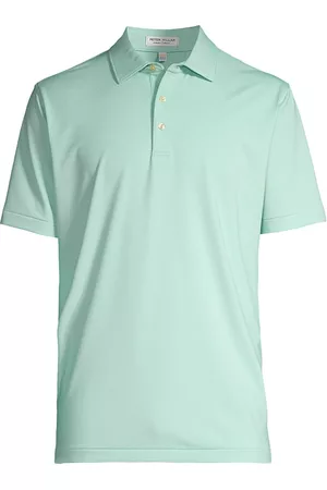 Peter Millar Men Polo T-Shirts - Men's Crown Sport Jubilee Performance Jersey Polo Shirt - Spritzer - Size Small - Spritzer - Size Small