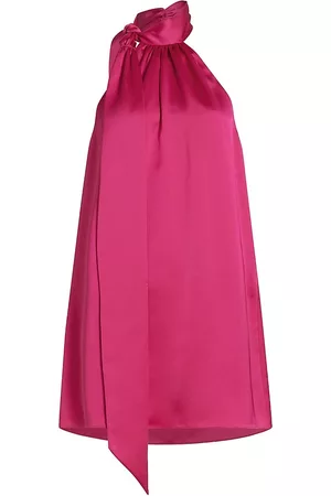 Ramy Brook Women Halter Dresses - Women's Sam Satin Halter-Neck Minidress - Paradise Pink - Size 0 - Paradise Pink - Size 0