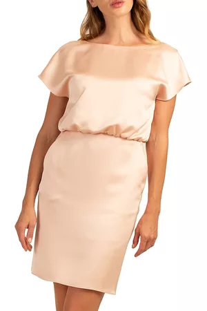 Trina Turk Women Party & Cocktail Dresses - Women's Amuse Satin Cocktail Dress - Strawberry Fields - Size 10 - Strawberry Fields - Size 10