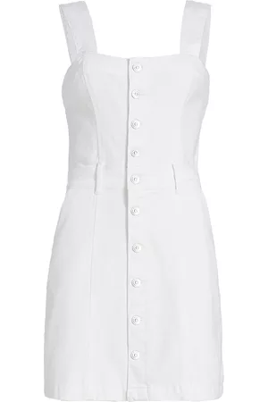 Paige Women Sleeveless Dresses - Women's Maddy Sleeveless Denim Minidress - Crisp White - Size 00 - Crisp White - Size 00