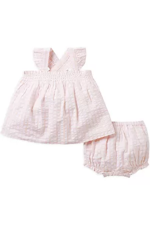 Janie and Jack Sets - Baby Girl's Gingham Seersucker Set - Pink - Size Newborn - Pink - Size Newborn
