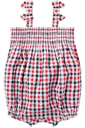 Janie and Jack Baby Rompers - Baby Girl's Bow Gingham Bubble Romper - Size 3 Months - Size 3 Months