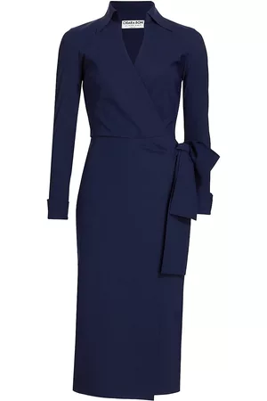 CHIARA BONI Women Casual Dresses - Women's Kamala Matte Jersey Wrap Dress - Blue Notte - Size 10 - Blue Notte - Size 10