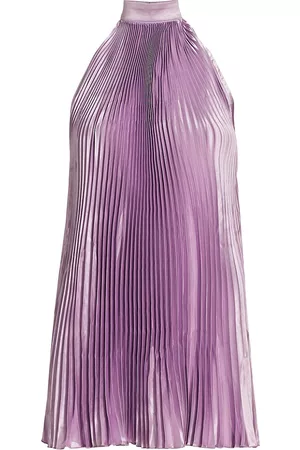 L'IDEE Women Pleated Dresses - Women's Amour Pleated Minidress - Violet - Size 2 - Violet - Size 2