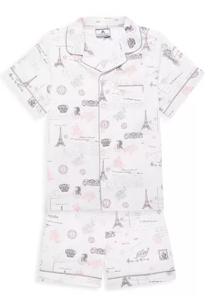 Petite Plume Girls Pajamas - Little Girl's & Girl's Paris Musings Pajama Set - White - Size 2 - White - Size 2