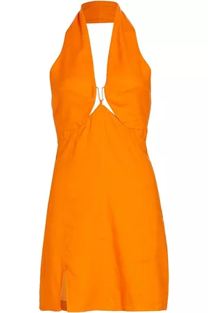 Cult Gaia Women Halter Dresses - Women's Rumi Halter Minidress - Marigold - Size 0 - Marigold - Size 0