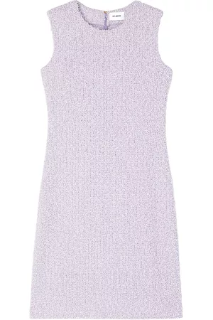 ST. JOHN Women Knit & Sweater Dresses - Women's Sleevless Eyelash-Knit Dress - Lilac Multi - Size 18 - Lilac Multi - Size 18