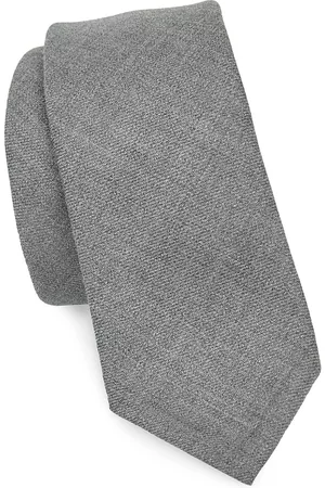 Thom Browne Men Neckties - Men's Classic Textured Wool Tie - Med Grey - Med Grey - Size Med